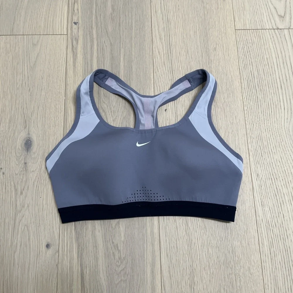 Nike Motion Adapt HIGH-Support Compression Sports Bra Size Large SM Grey #1557 - Picture 1 of 4